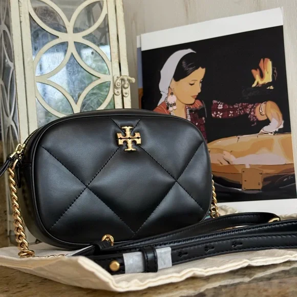 NWT TORY BURCH Kira Diamond Quilt Camera Bag Black Color - Picture 11 of 11
